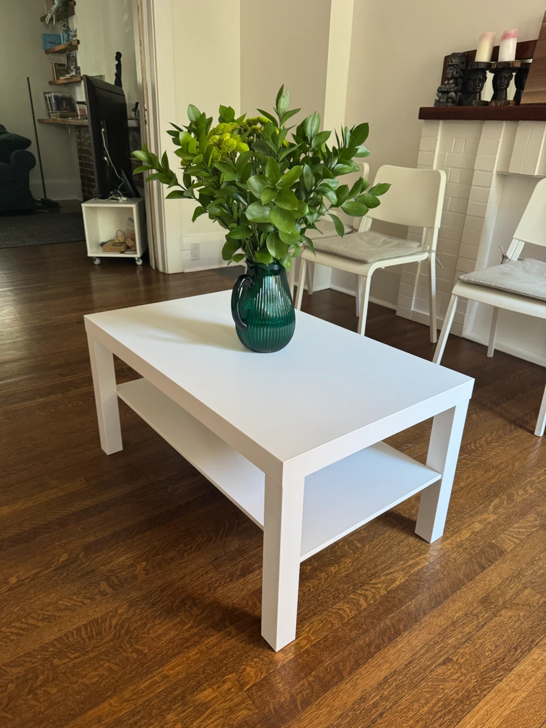 White Coffee Table with Shelf