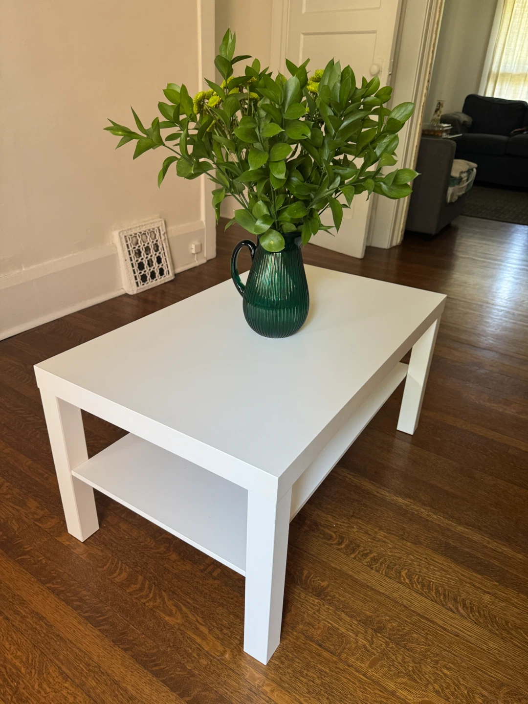 White Coffee Table with Shelf - photo 2