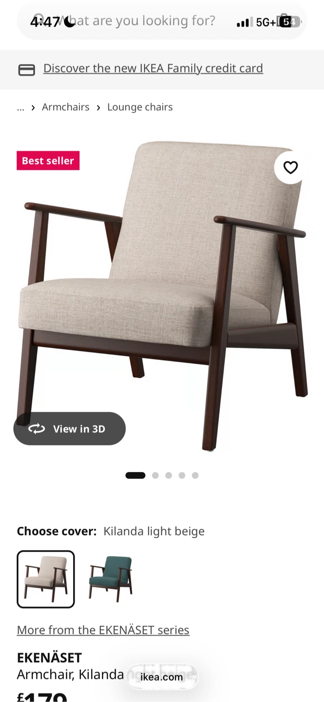 TWO IKEA EKENÄSET armchair in Kilanda light beige
