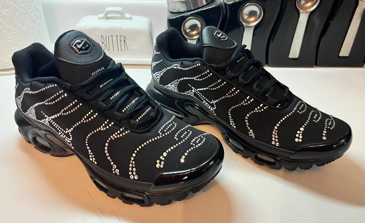 Nike Air Max Plus runners covered in Swarovski crystals