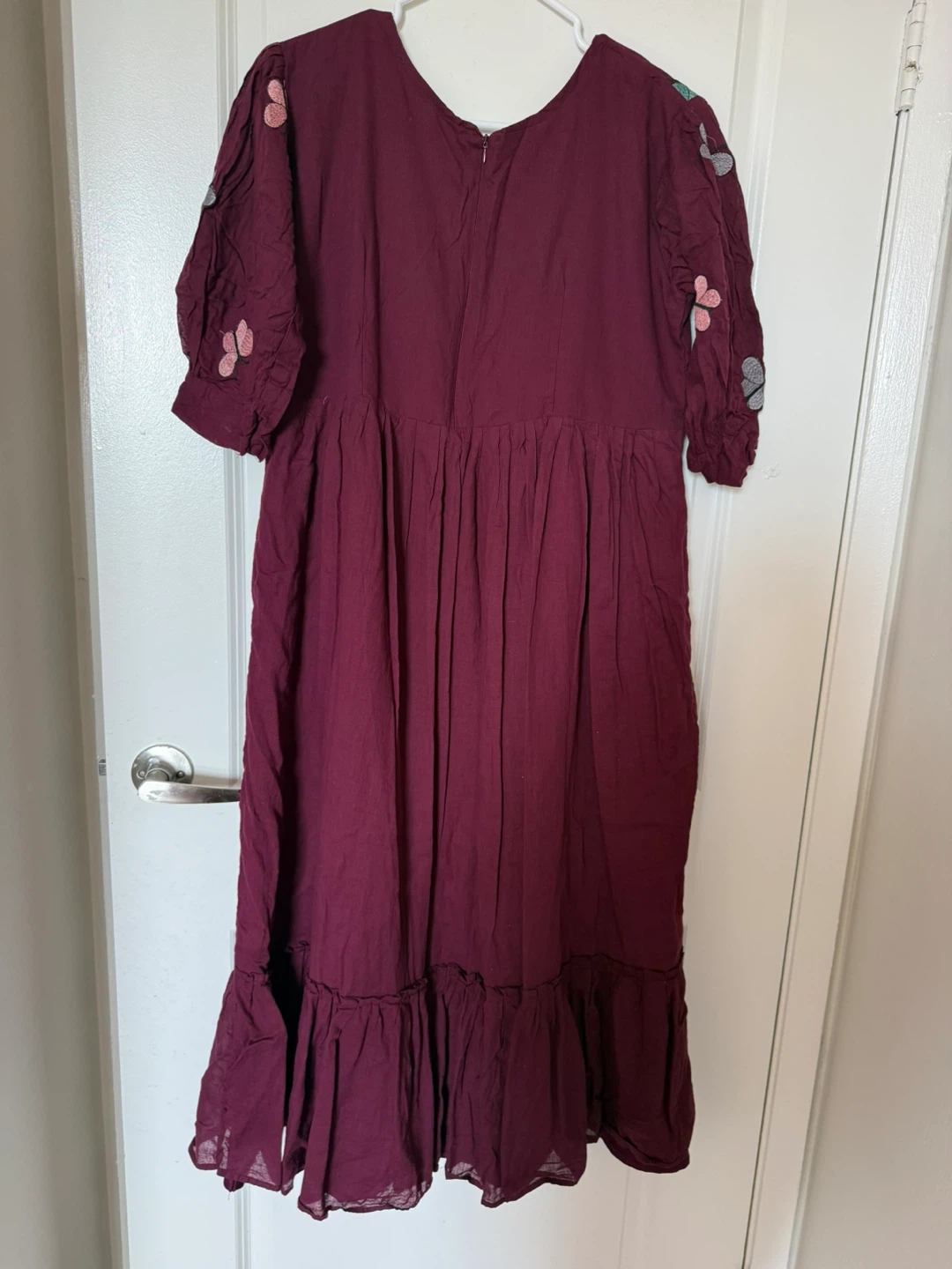 Maroon Butterfly Print Midi Dress - photo 4