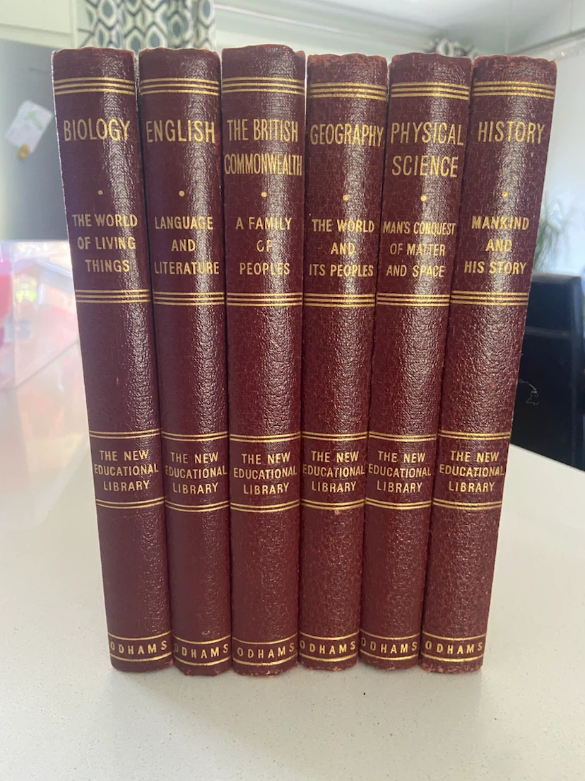VINTAGE Odhams The New Educational Library 6-Volume Book Set
