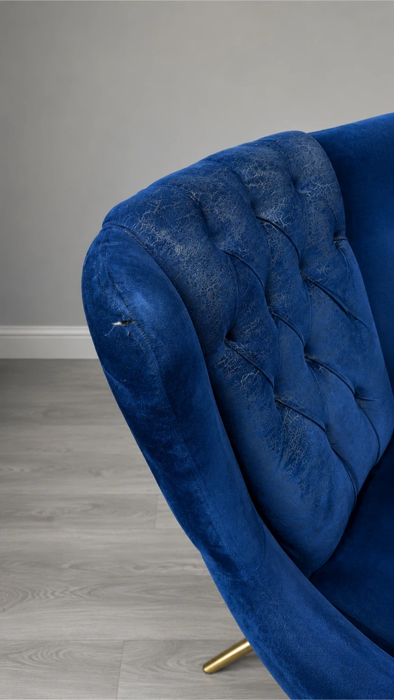 Blue Velvet Accent Chair - photo 4