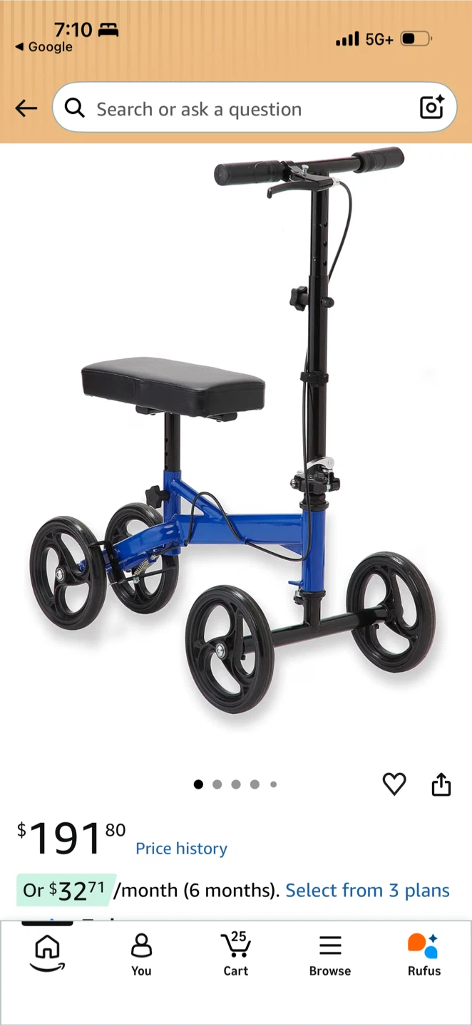 Blue 4-Wheel Knee Scooter Walker - photo 2