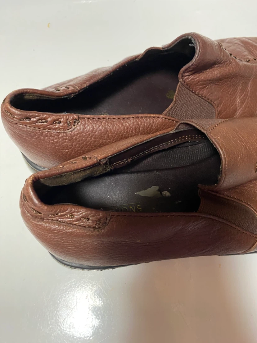 Brown Leather Slip-On Loafers - photo 2