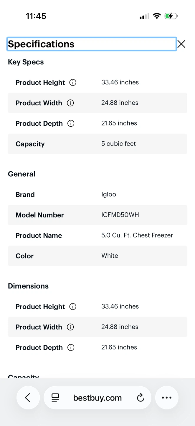 Igloo 5.0 Cu. Ft. Chest Freezer - White - photo 5