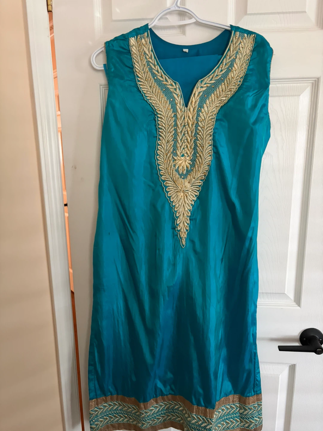 Teal Embroidered Kameez - photo 2