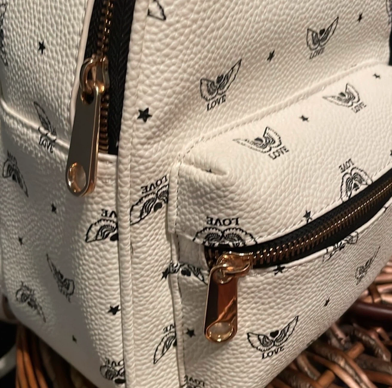 White Claire's Mini Backpack with Love Wings Print - photo 3