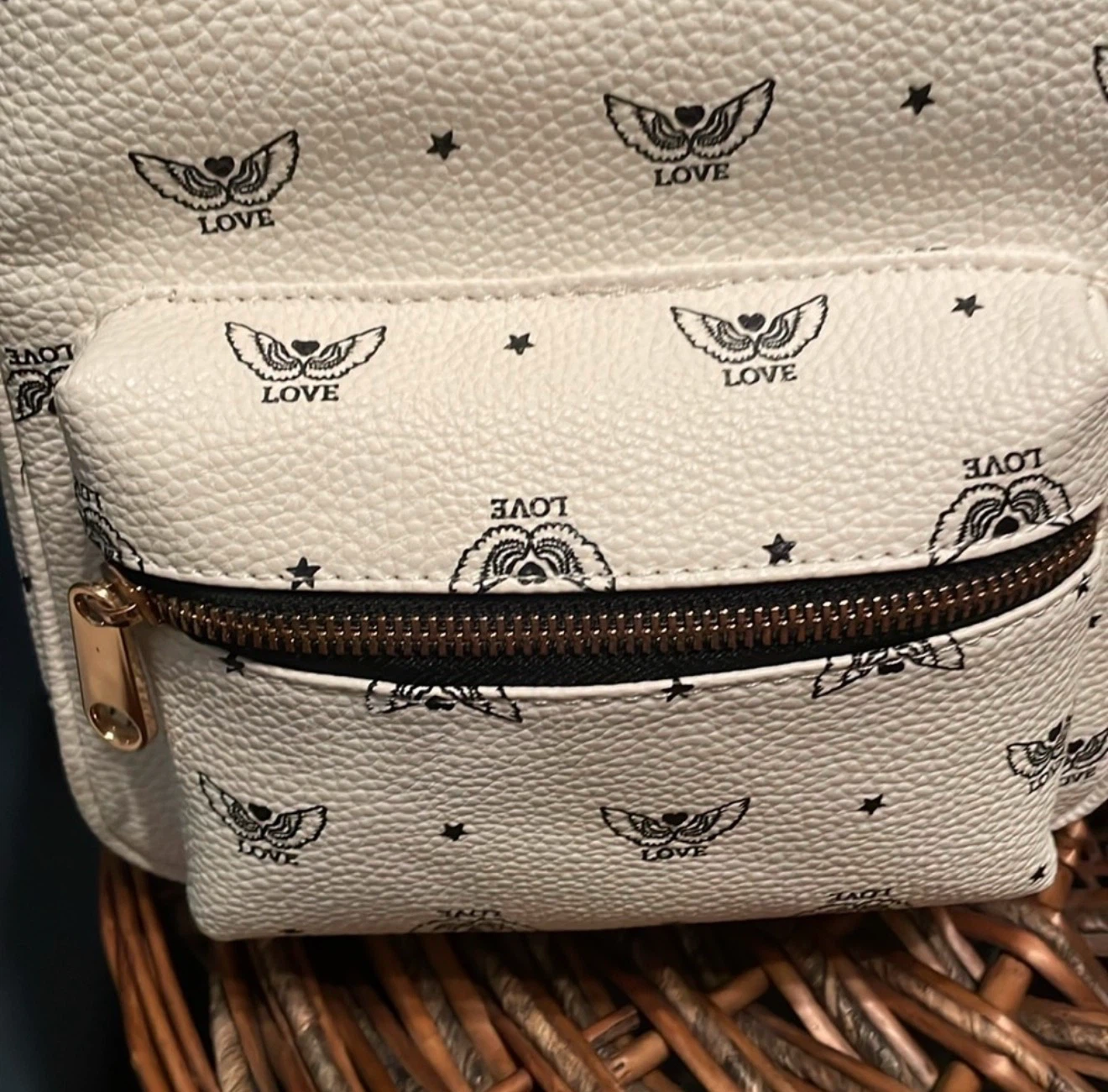 White Claire's Mini Backpack with Love Wings Print - photo 4