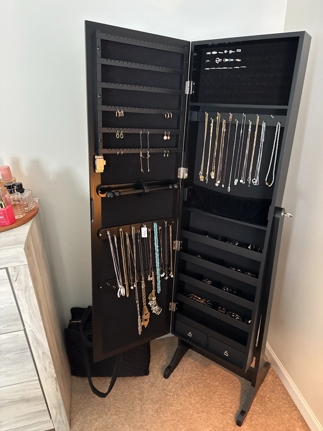 Standing Jewelry Armoire with Full Mirror - photo 3