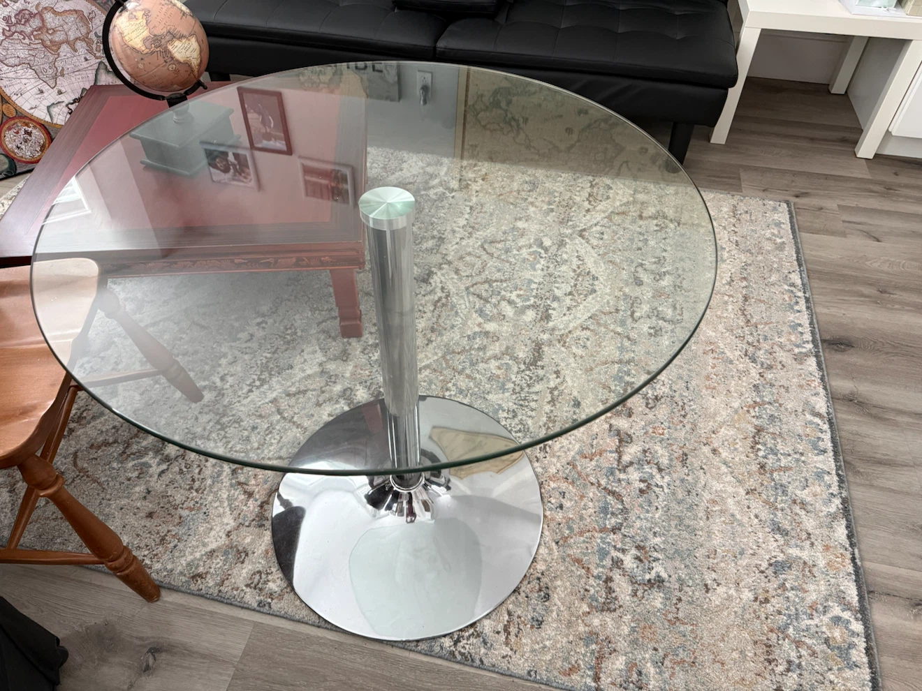 Glass coffee table