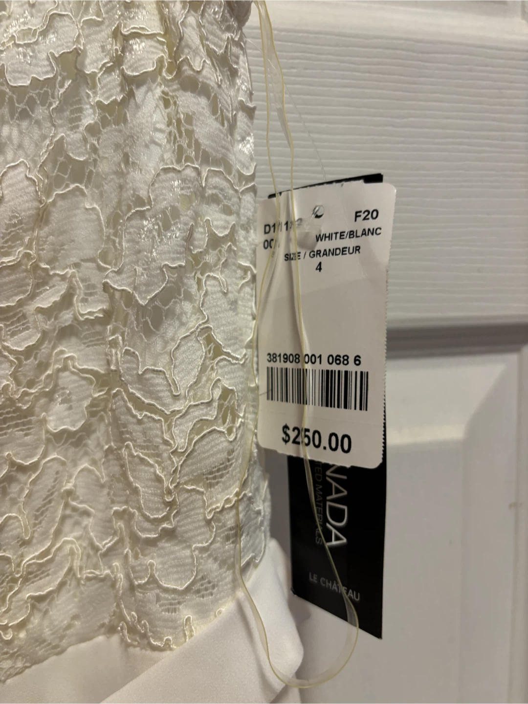 Le Château White Lace Cap Sleeve Dress Size 4 - photo 3