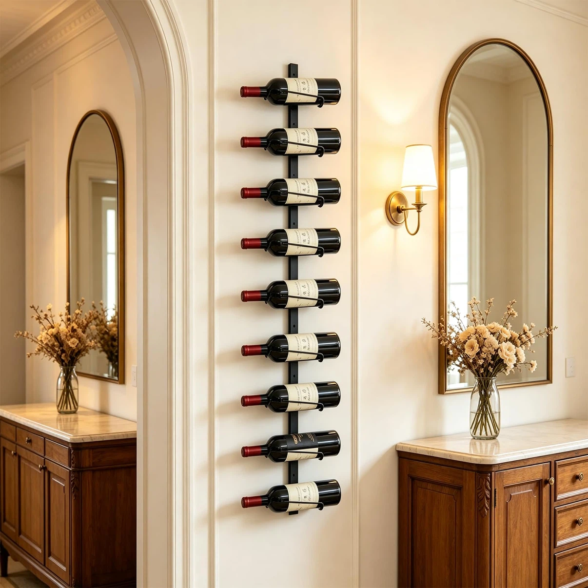 Wall-Mounted Wine Rack - Black