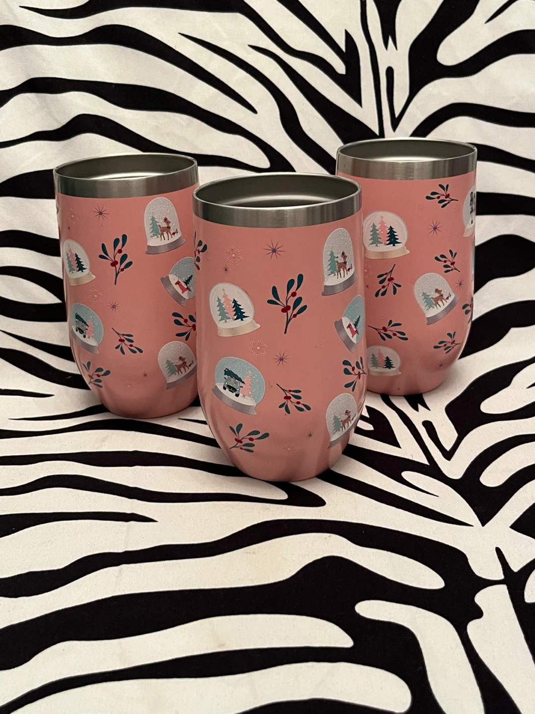 🎄 Set of 3 Pink Christmas stainless steel insulated tumblers 🎄 - photo 4