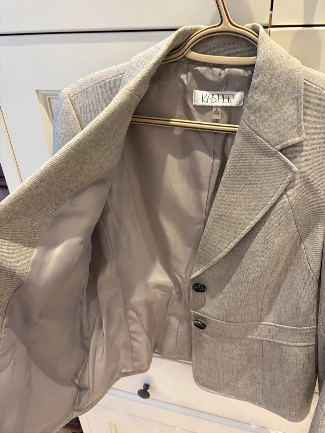 Kasper grey short jacket size 8. Lined. - photo 3