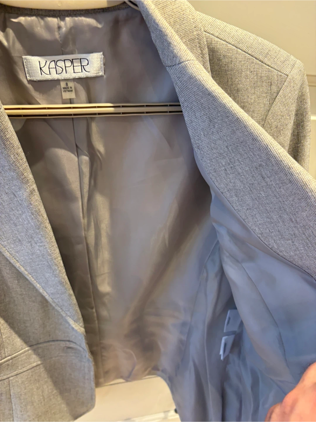 Kasper grey short jacket size 8. Lined. - photo 4