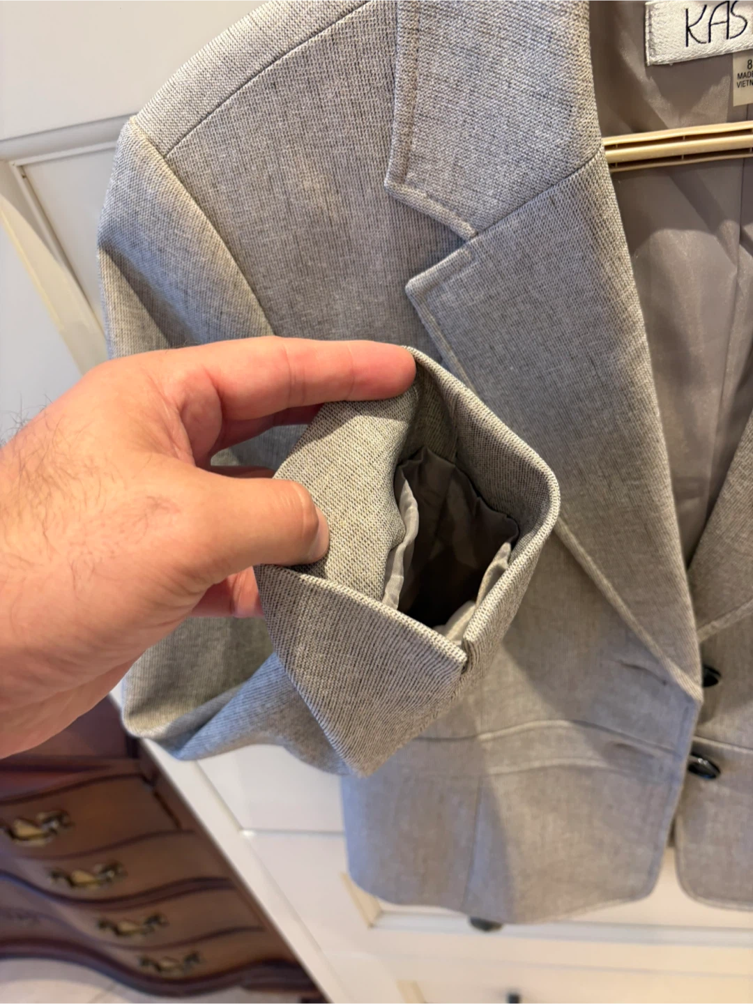 Kasper grey short jacket size 8. Lined. - photo 5