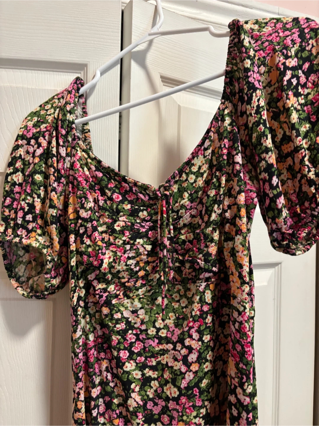 Floral Print Puff Sleeve Dress
