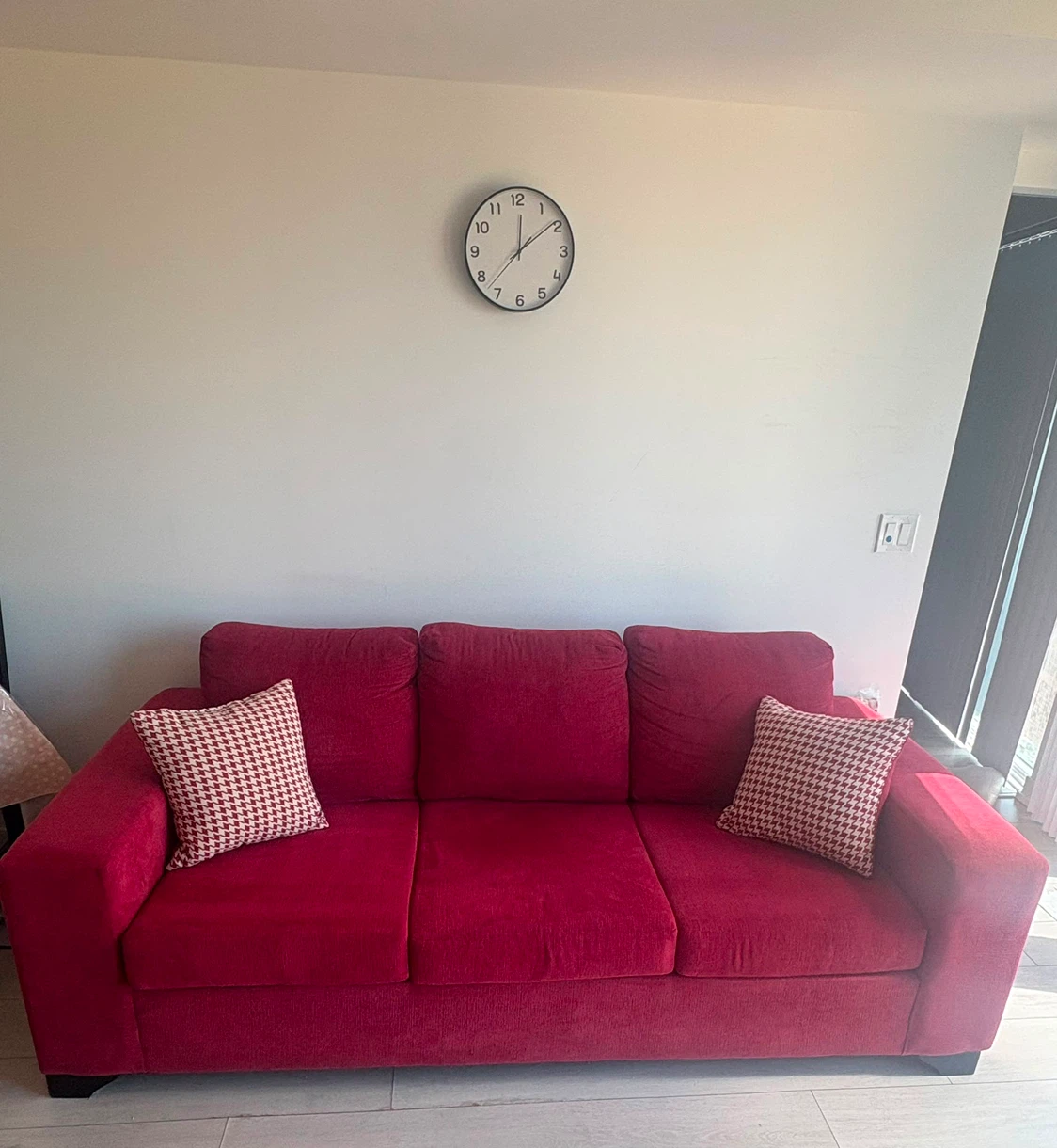 Leon’s Red 3-Seater Sofa with Cushions - photo 2