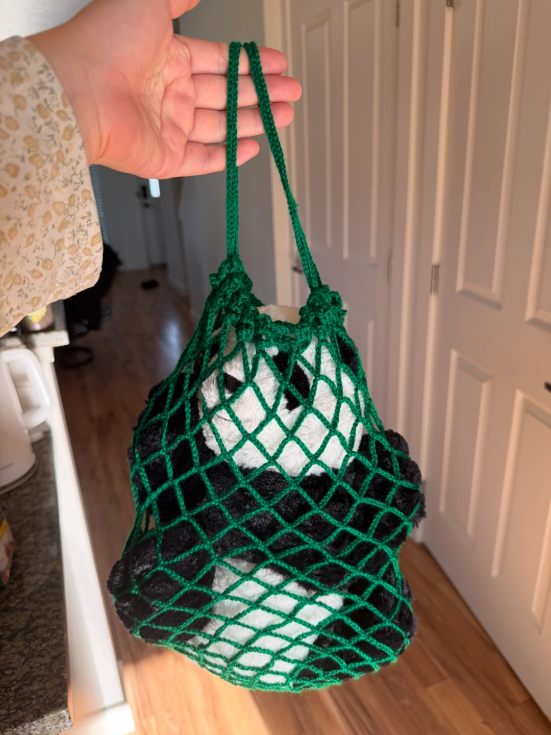 Handmade Green Mesh Produce Bag - photo 3