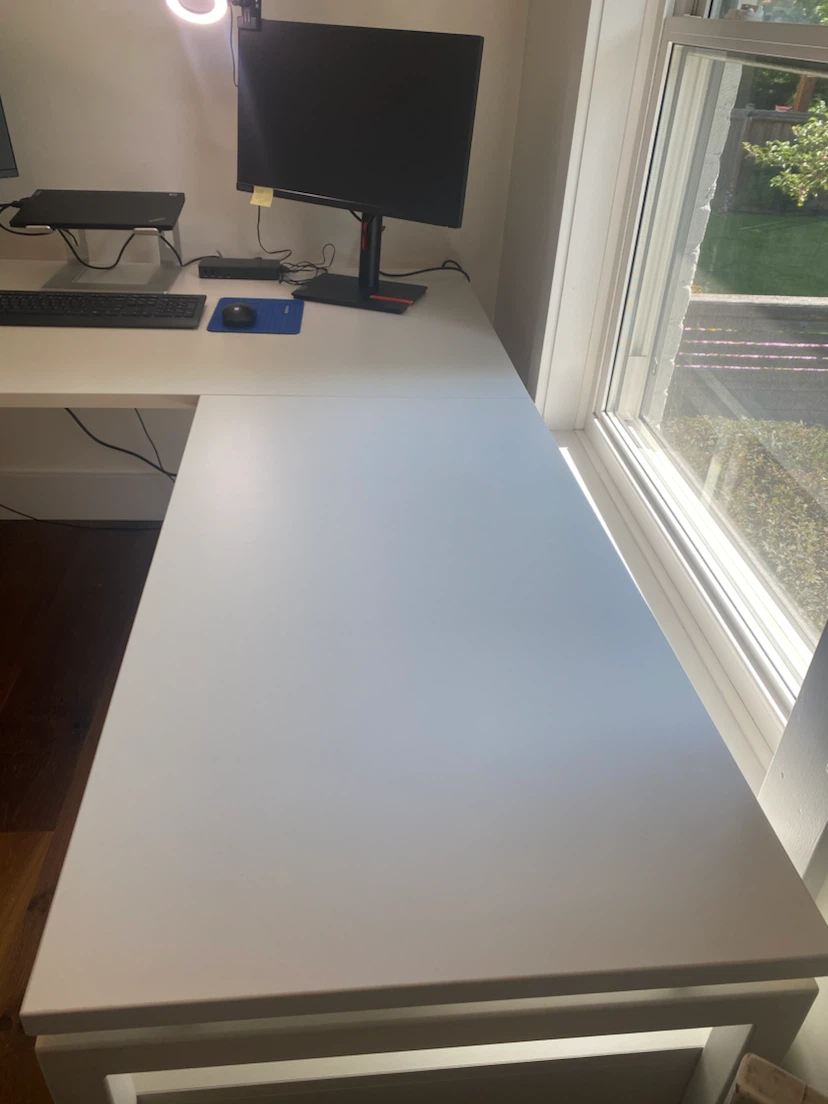 EQ3 White L-Shaped Novah Desk - photo 2