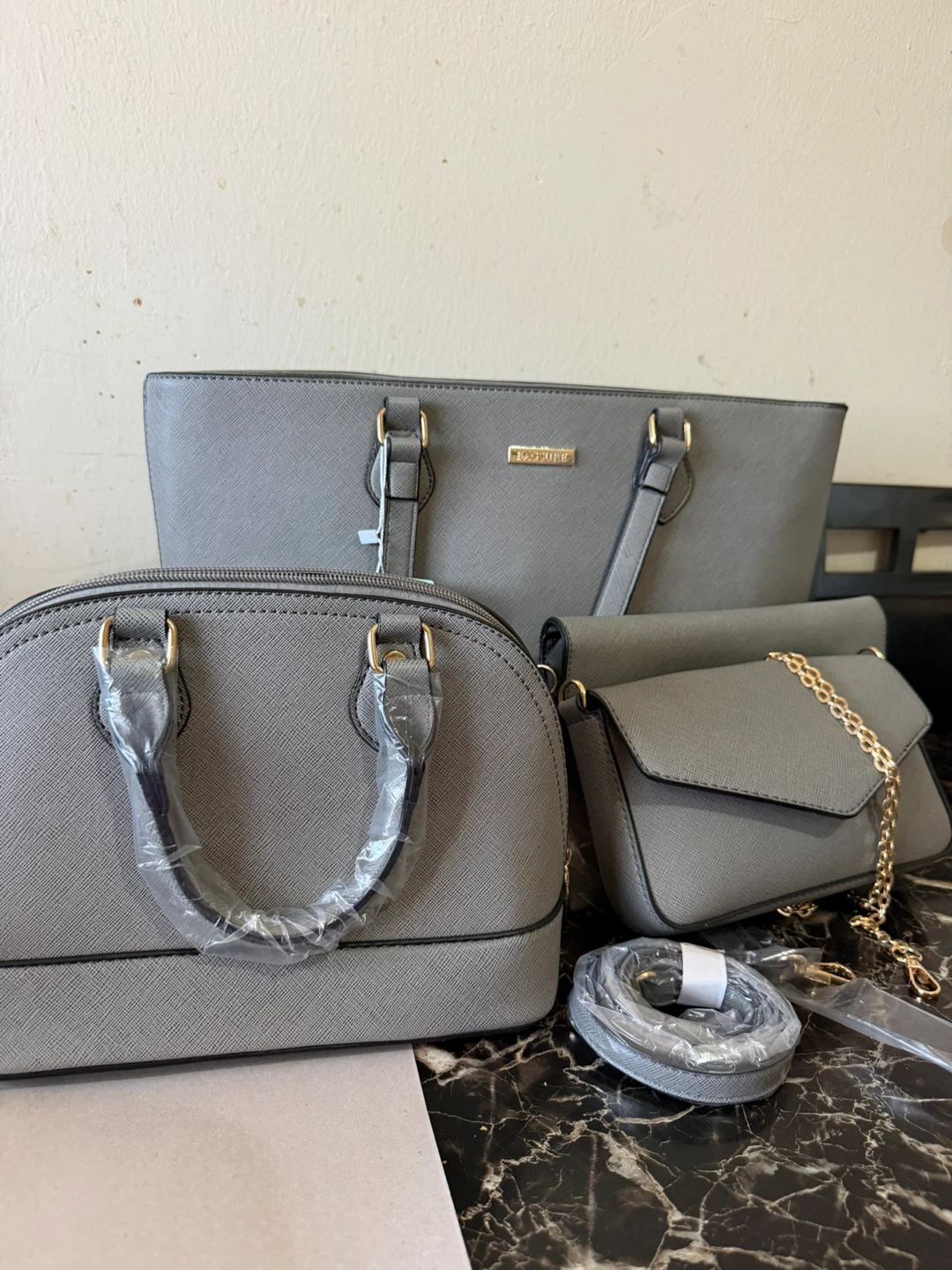 Gray 4-Piece Handbag Set -Bagsure