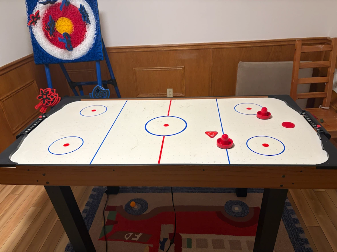 Air Hockey Table with Paddles and Puck