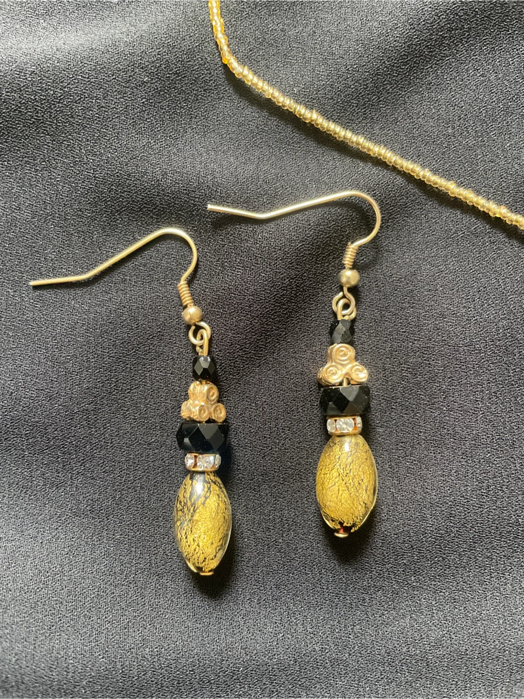 Murano Glass Gold Foil Necklace and Earrings Set - photo 2