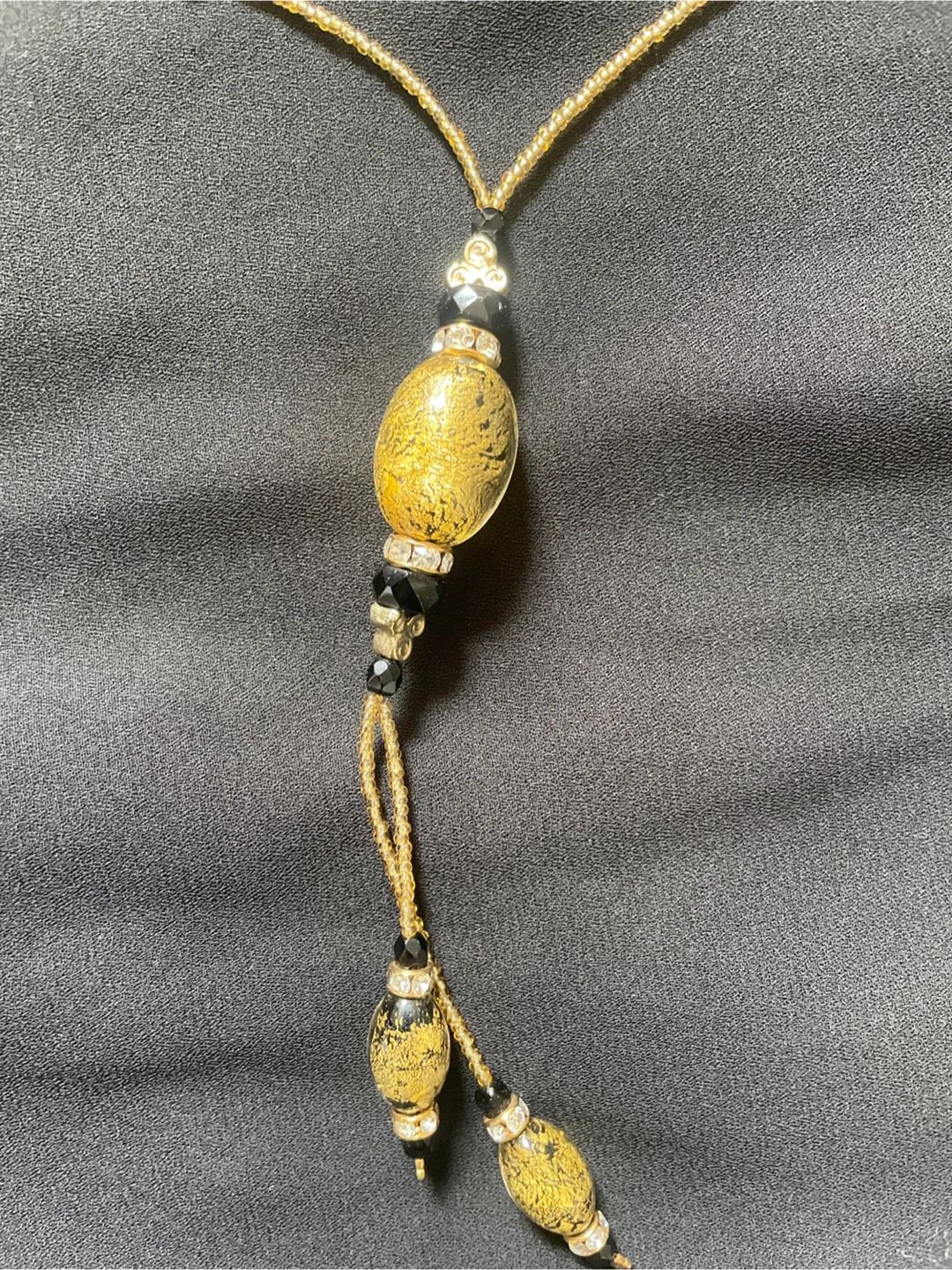 Murano Glass Gold Foil Necklace and Earrings Set - photo 3