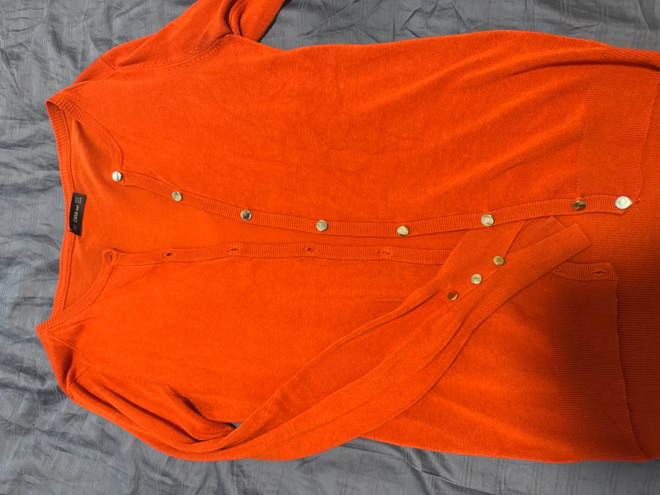 ZARA KNIT Orange Cardigan