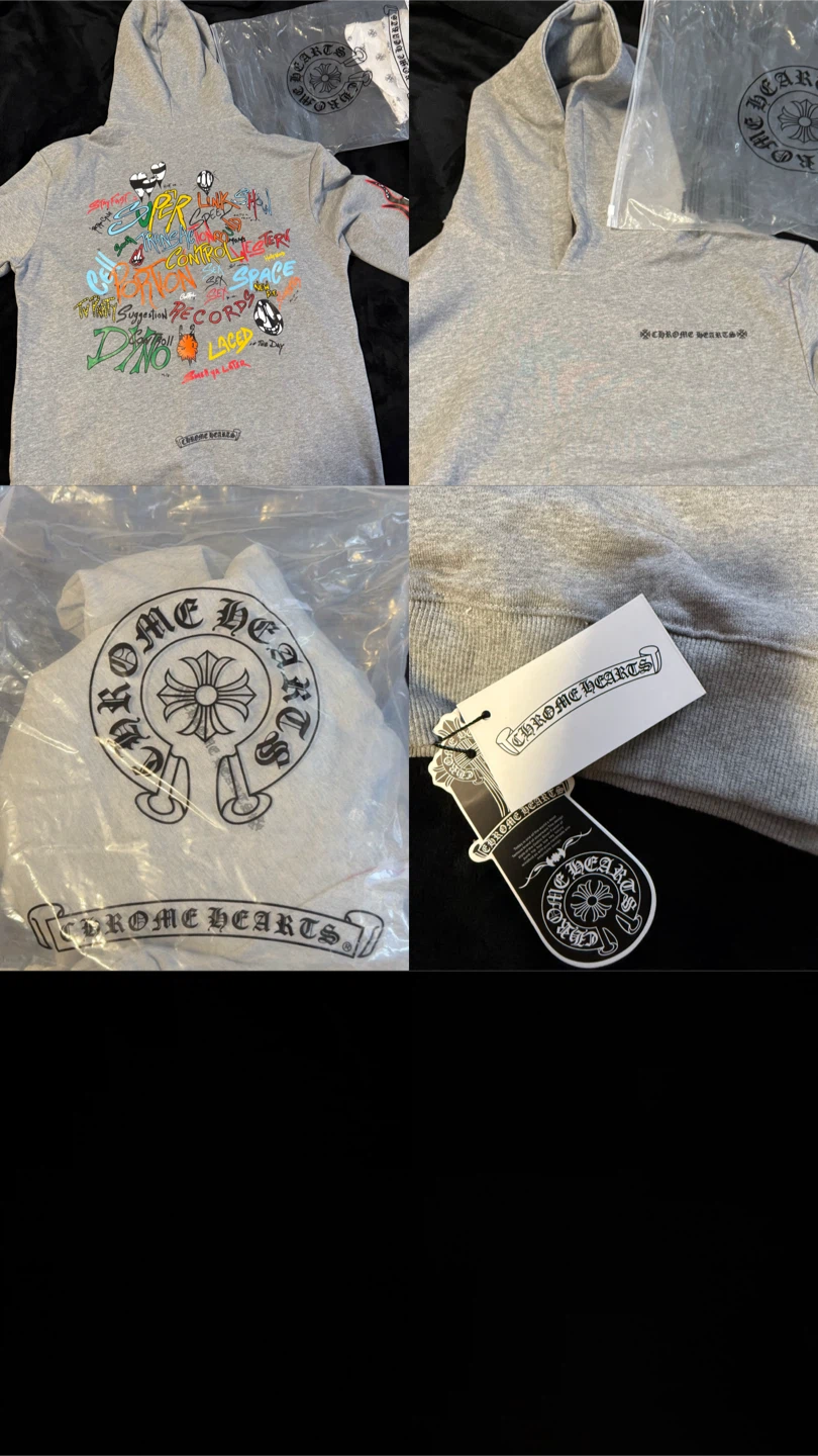 Chrome Hearts Grey Graphic Hoodie