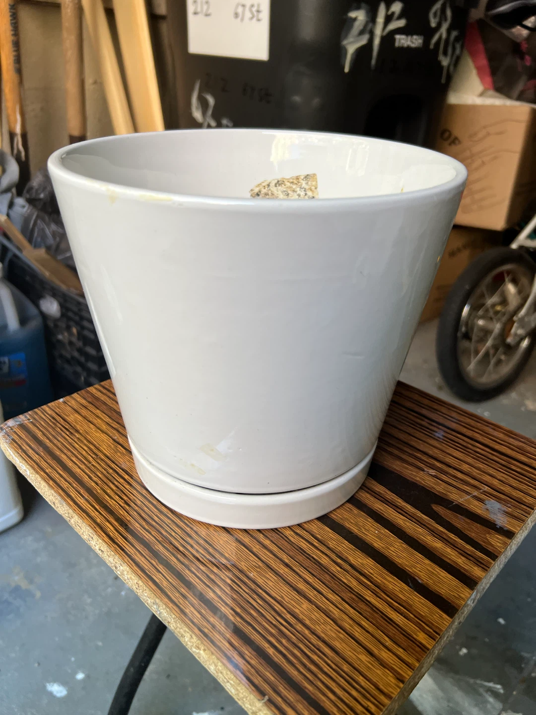 New Cream Ceramic Planter Pot with Saucer