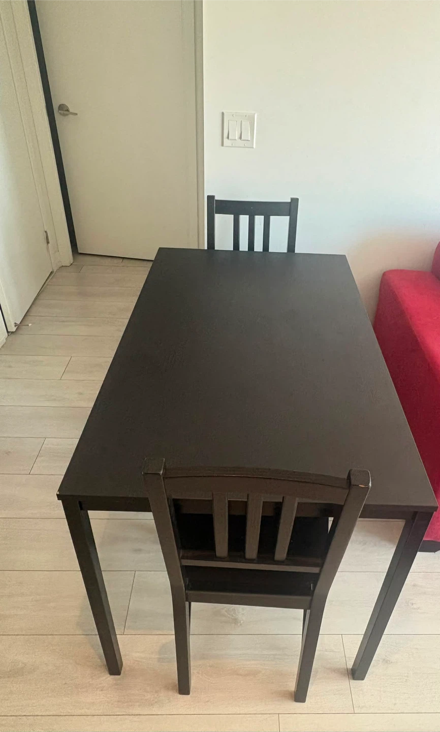 IKEA Black Dining Table and Chairs Set