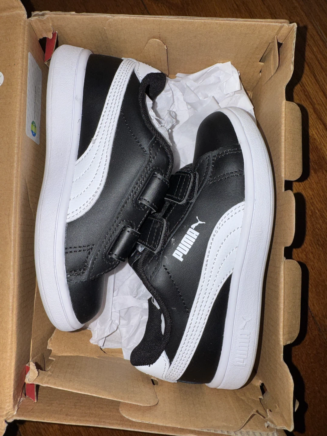 Boys Puma Smash V2 Hook and Loop Shoes - US 11C