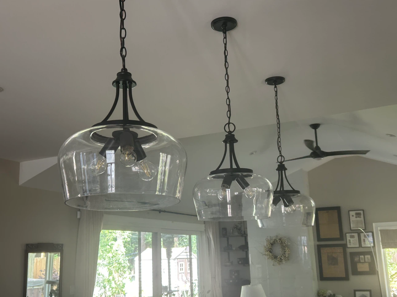 Clear Glass Pendant Lights - Set of 3 - photo 2