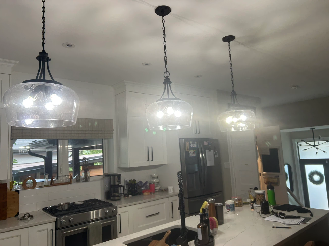 Clear Glass Pendant Lights - Set of 3 - photo 3