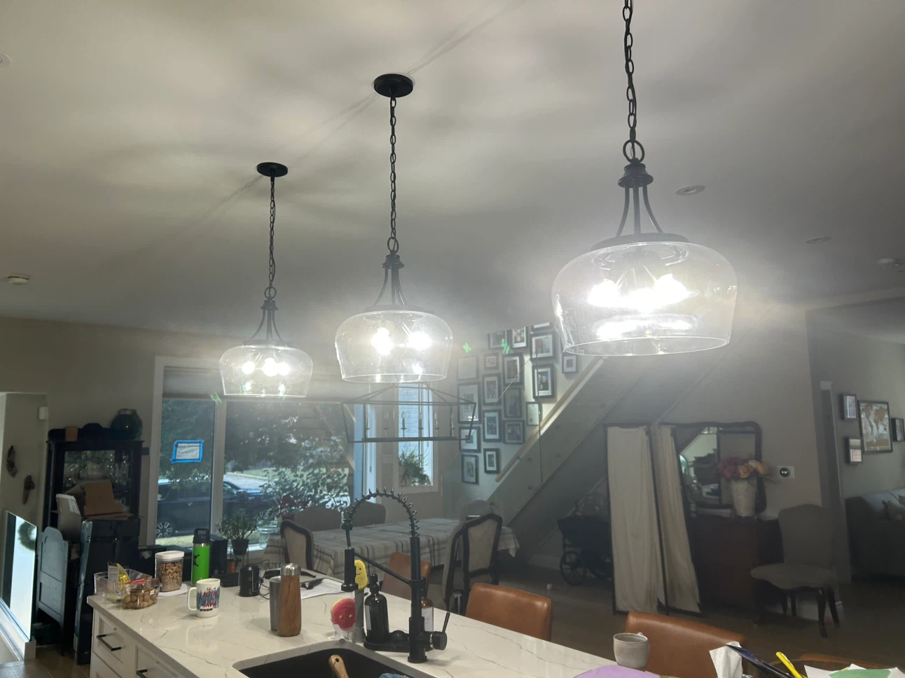 Clear Glass Pendant Lights - Set of 3 - photo 5