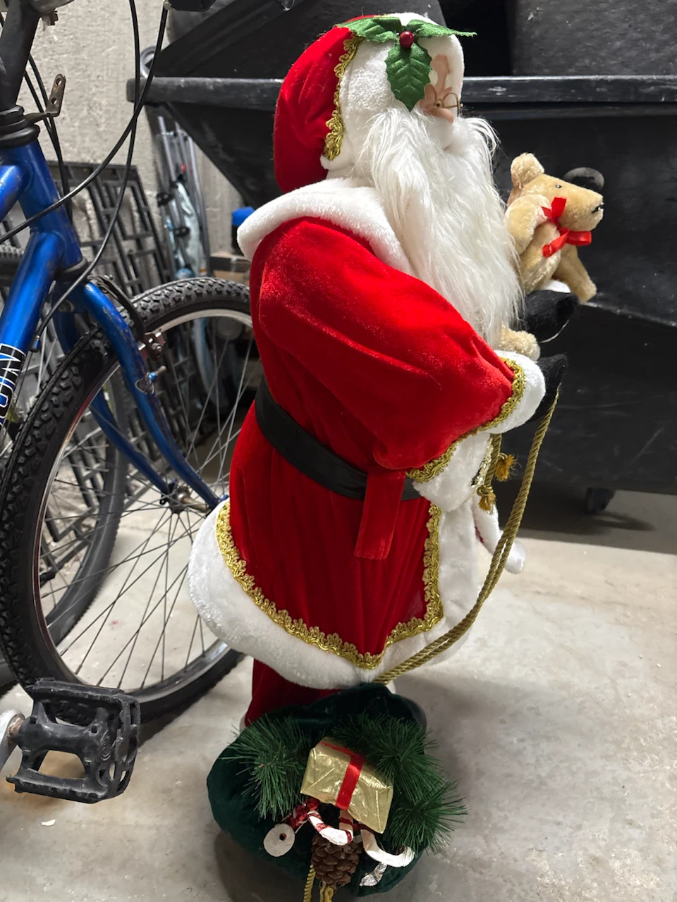 Decorative Santa Claus Figure with Teddy Bear - photo 2