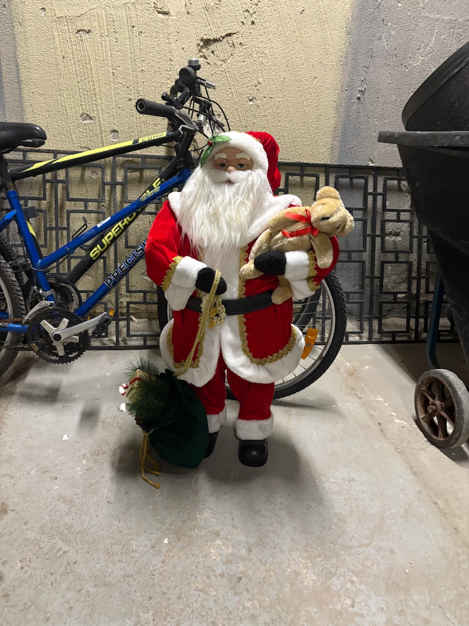 Decorative Santa Claus Figure with Teddy Bear - photo 3