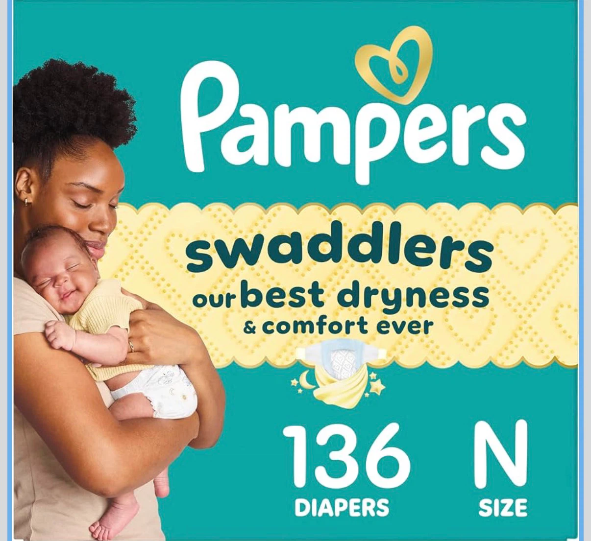 Pampers Swaddlers Diapers Size N - 136 Count