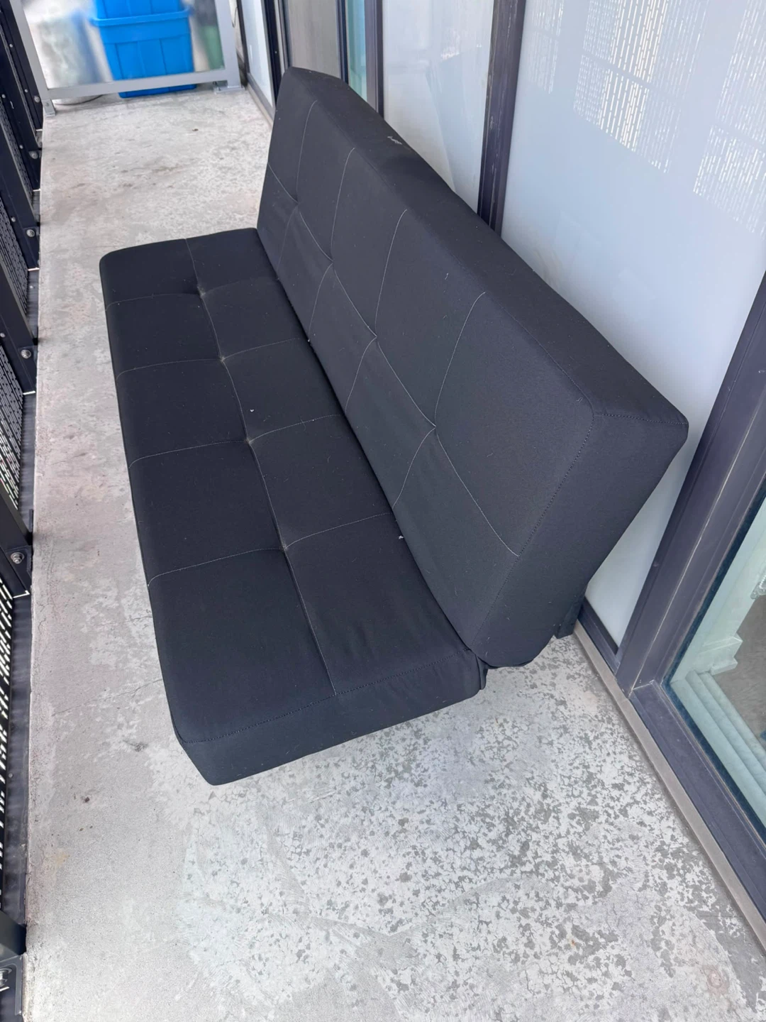 Black futon sofa
