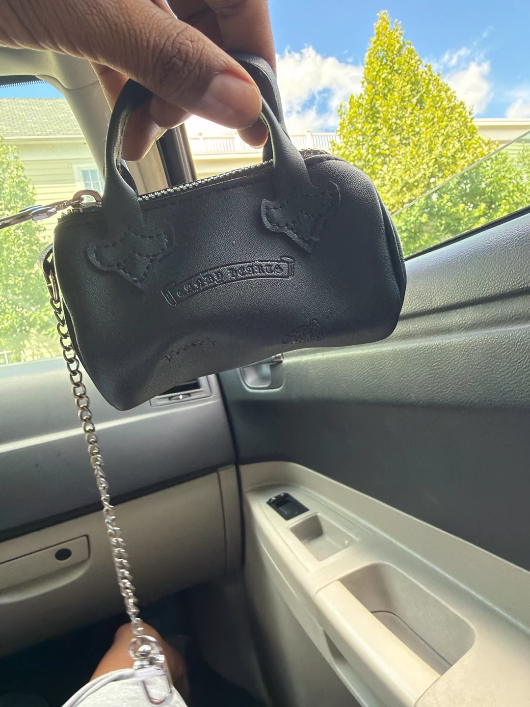 Chrome Hearts Black Leather Cross Applique Mini Bag - photo 3