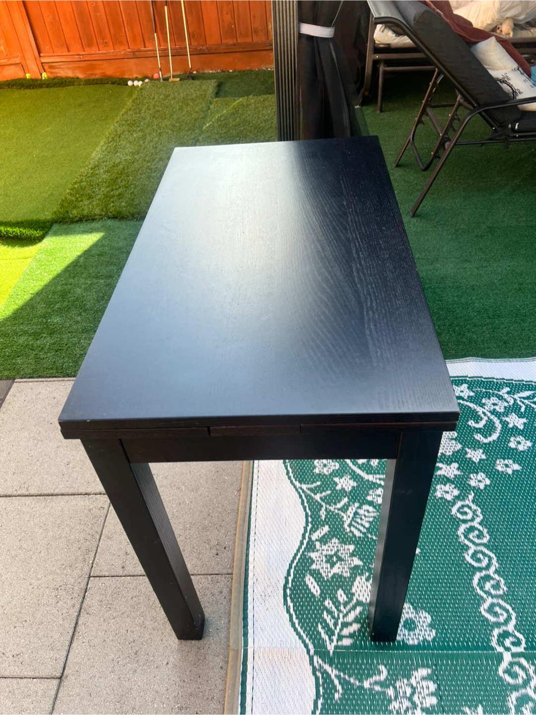 Black Wooden Extendable Table