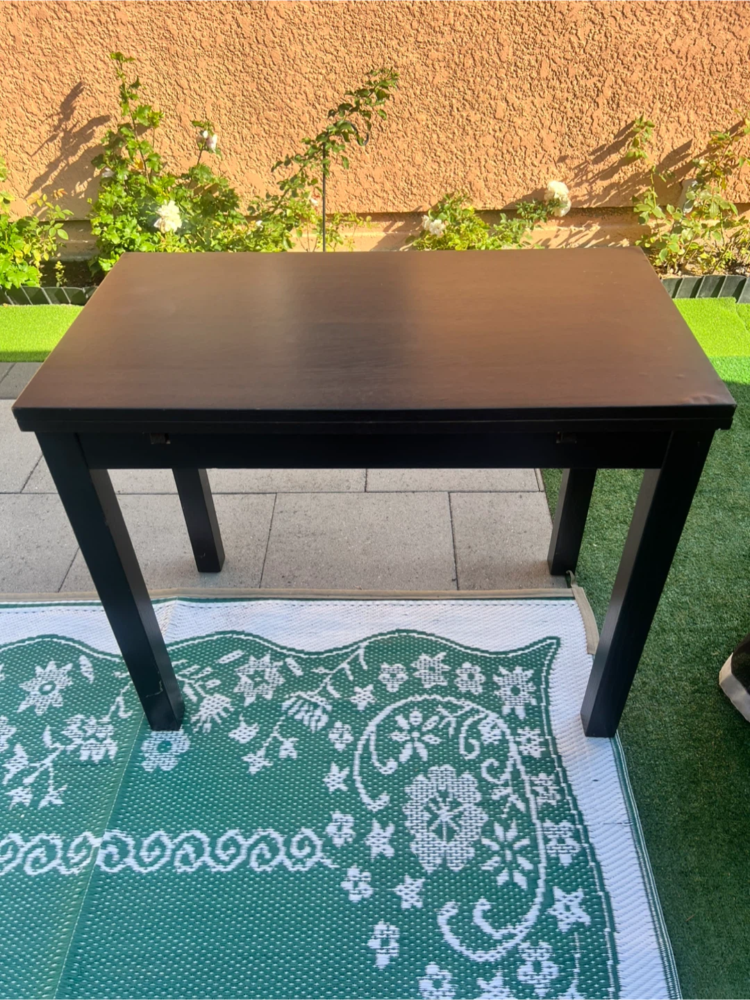 Black Wooden Extendable Table - photo 2