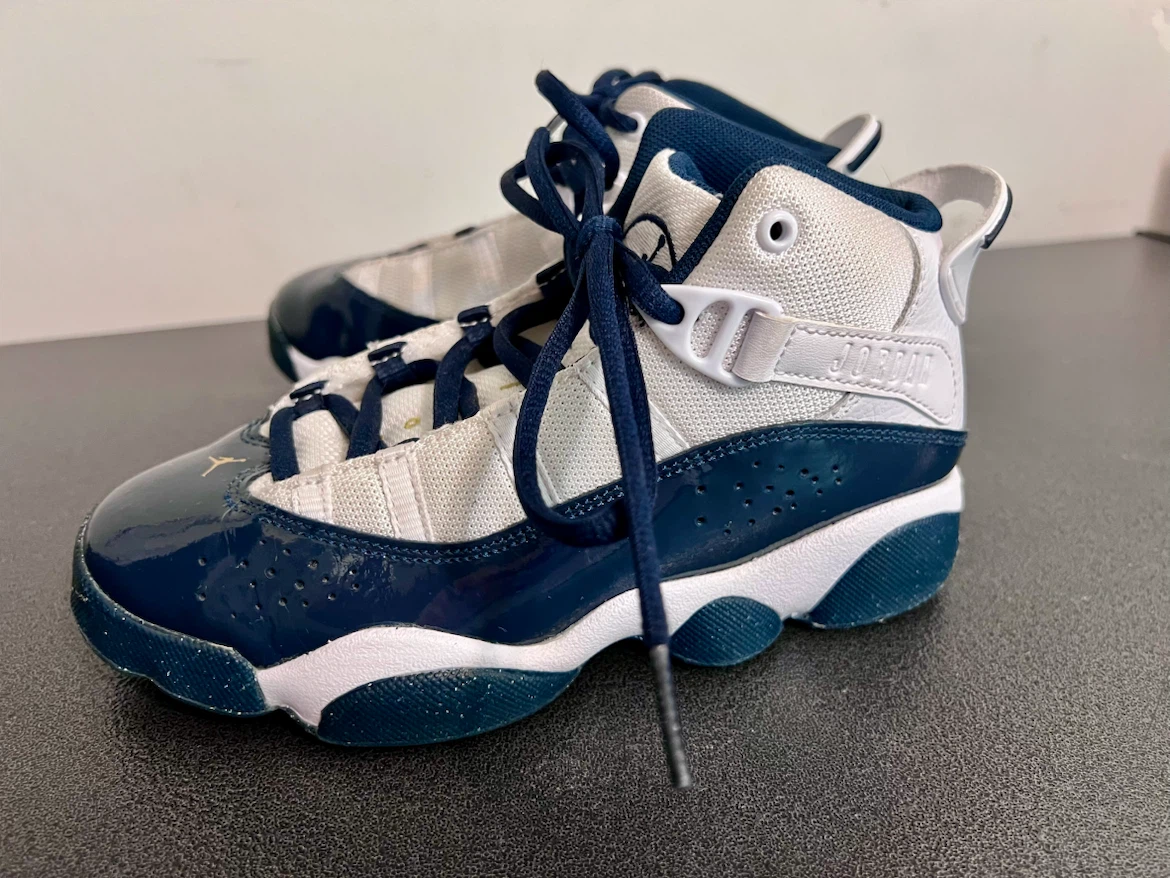 Jordan 6 Rings – White/Navy Blue – Size 1Y – Like New - photo 3