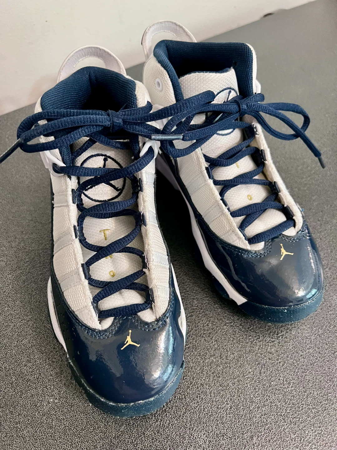 Jordan 6 Rings – White/Navy Blue – Size 1Y – Like New - photo 4