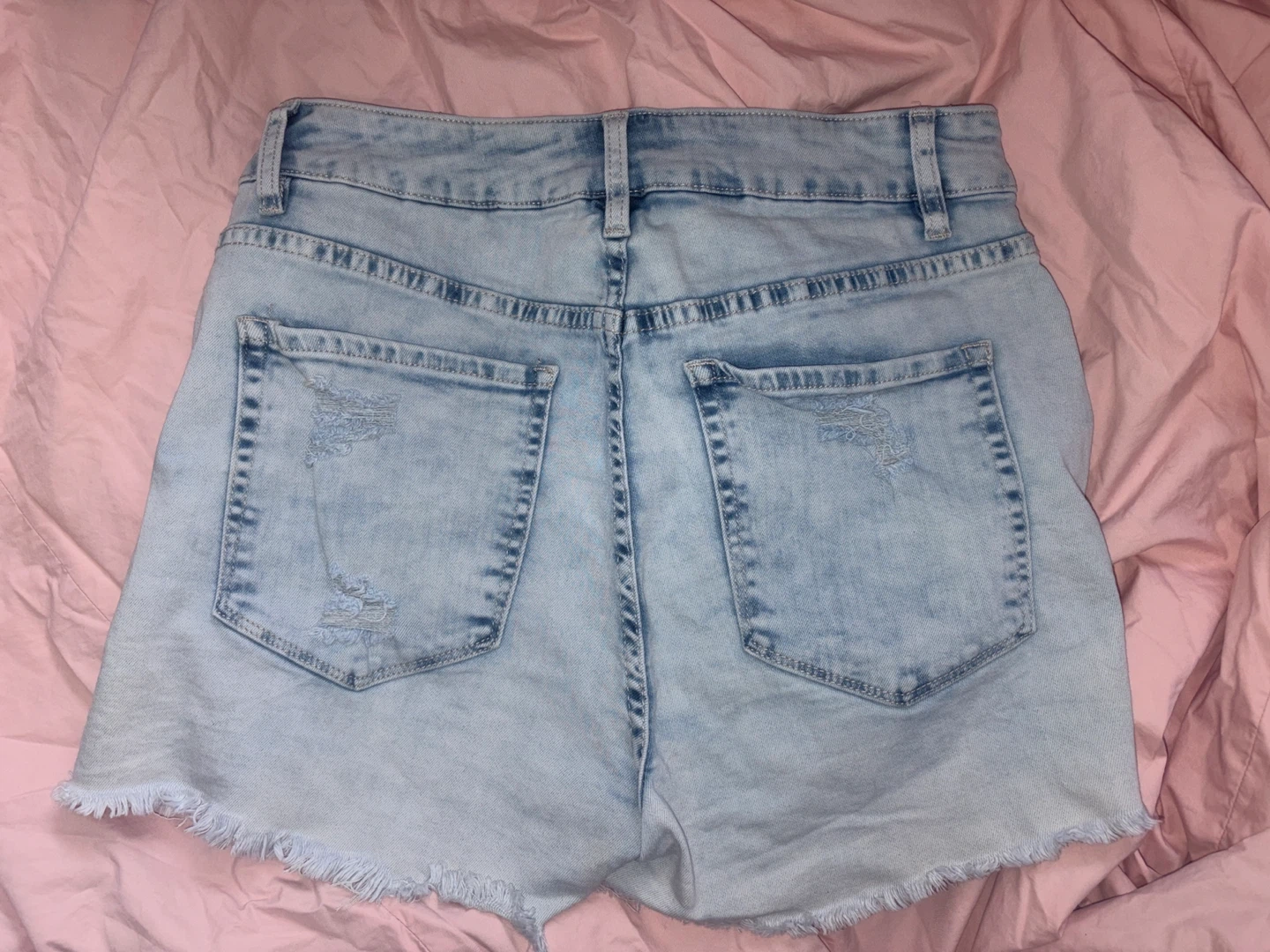 Ripped Blue Jean Shorts - photo 2