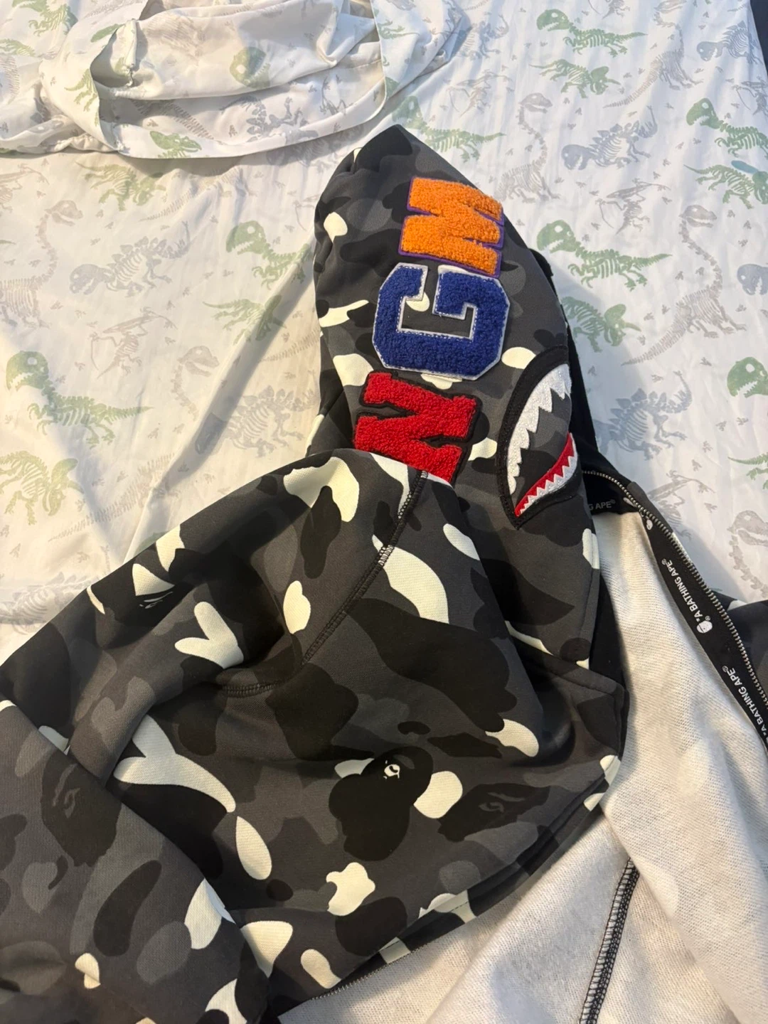 BAPE Full Zip Hoodie Camo Shark