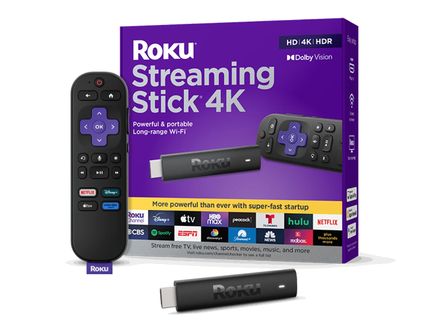 Roku Streaming Stick 4K with Rechargeable Remote