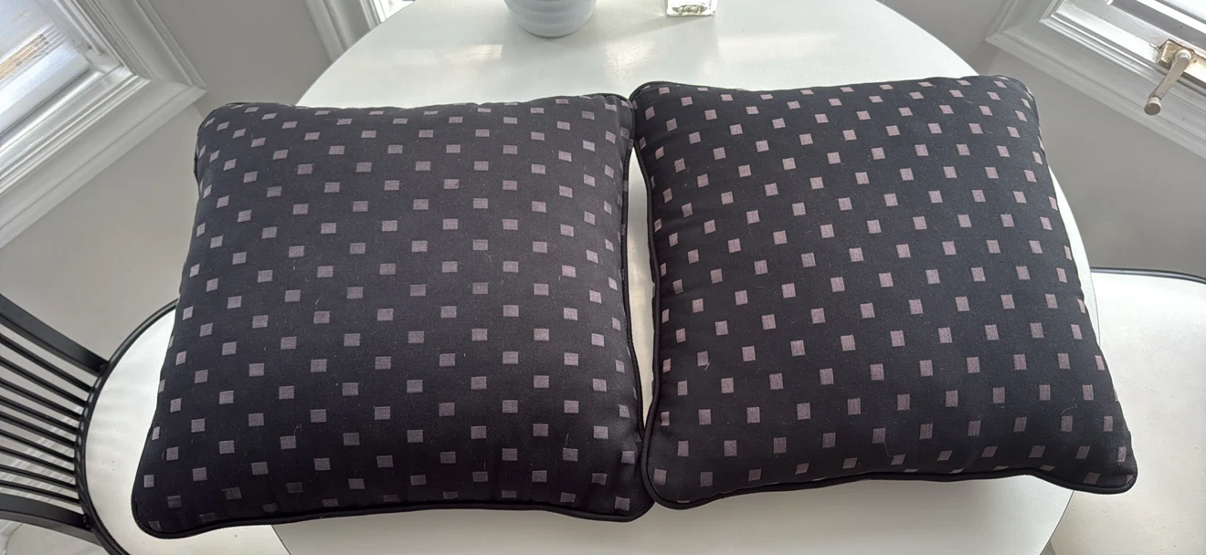 Pair of Square Pattern Throw Pillows